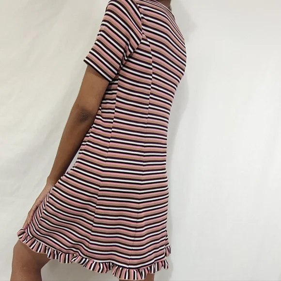 ASOS Ribbed Ruffle Hem Mini Dress - Picture 3 of 10